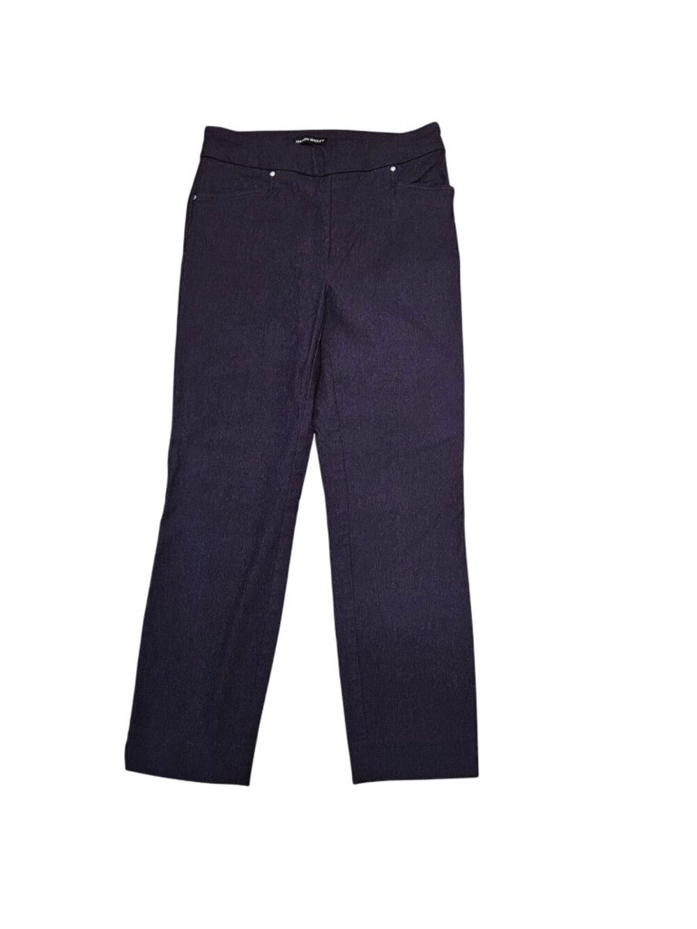Hilary Radley Womens Straight-Leg Stretch Pants Size Small Rayon Blend Navy Blue